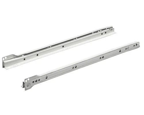 Glisiere tip șină cu roți Hettich 500mm, max. 15kg, culoare albă, 1 pereche buc