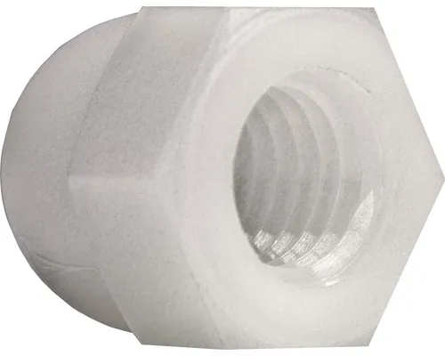Piulițe hexagonale înfundate Dresselhaus M5 DIN1587 plastic alb, 200 bucăți pac