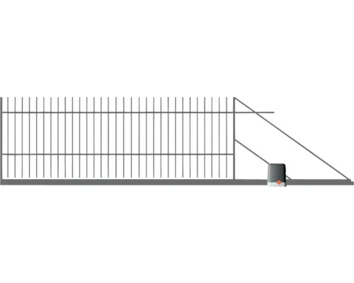 Poartă culisantă automatizată Polbram Moreni 150x400 cm deschidere dreapta antracit buc