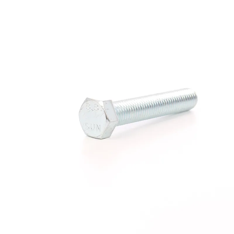 Surub cu cap hexagonal, filetat complet, otel, zincat alb, M18 x 100 mm buc