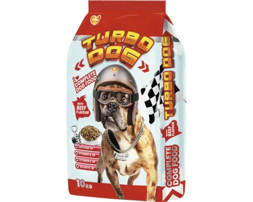 Hrană uscată pentru câini TURBO DOG cu vită 10 kg buc