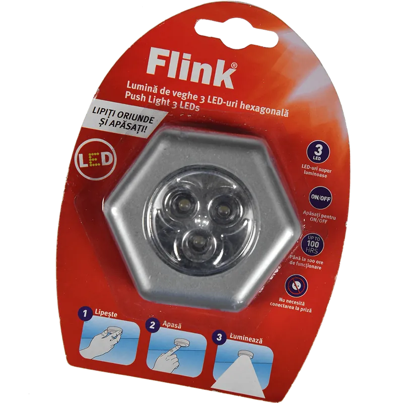 Lampa de veghe Flink, 3 LED-uri, utilizare la interior, hexagonala