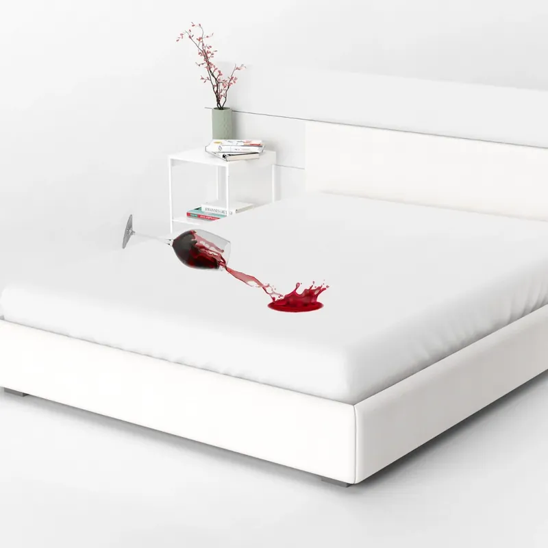 Cearceaf cu elastic de pat, 180 x 200 cm, bumbac + poliester, alb buc