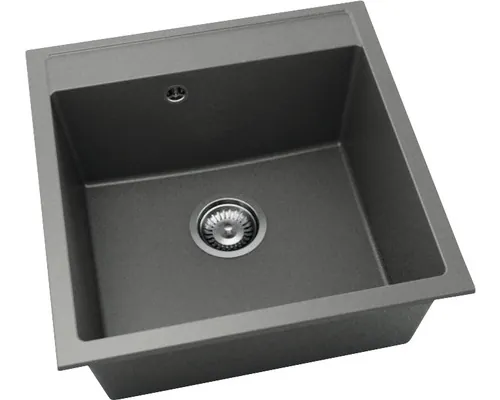 Chiuvetă bucătărie fatgranit 1 cuvă FAT Avangard 225 51x51 cm fără picurător Basalt buc