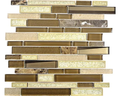 Mozaic sticlă Sonja 58 mix maro 30x29,2 cm buc