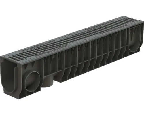 Rigolă polipropilenă VODALAND grătar polipropilenă 1000x160x200 mm scurgere verticală Ø 110 mm C 250 trafic carosabil buc