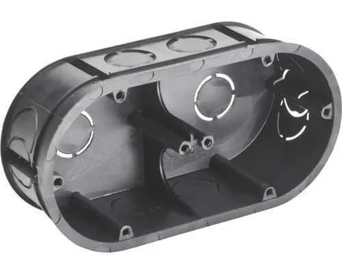 Doză dublă îngropată pentru aparataje eBULL 130x65 mm neagră buc