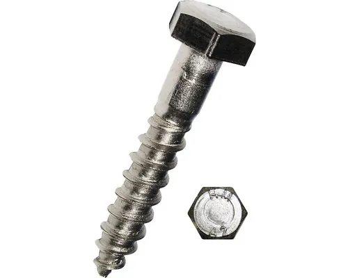 Holșuruburi cu cap hexagonal Dresselhaus 5x40 mm DIN571 oțel inox A2, 50 bucăți, pentru lemn pac