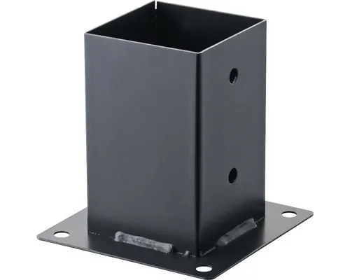Suport stâlp aplicat Suki 91x91 mm, zincat negru, fixare în șuruburi buc