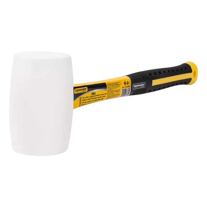 Ciocan cauciuc cu coada fibra 340g alb TMP