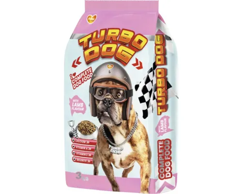 Hrană uscată pentru câini TURBO DOG cu miel 3 kg buc