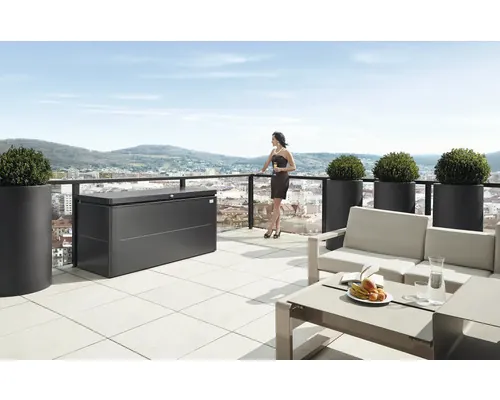 Ladă depozitare grădină Biohort LoungeBox 200 metal 200x84x88,5 cm 1400 l gri închis metalizat buc