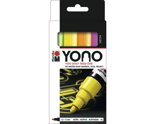 Set 4 markere neon Marabu Yono 1,5-3 mm buc