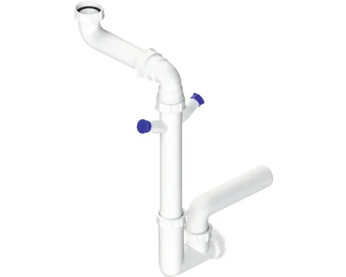 Sifon Space Saver Ø90 mm, racord pentru mașina de spălat vase/rufe buc