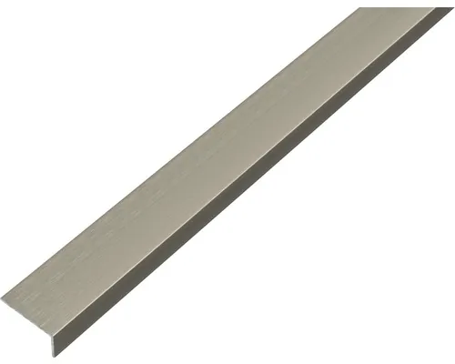 Cornier aluminiu Alberts 20x10x1,5 mm, lungime 1m, autoadeziv, nuanță oțel inoxidabil buc