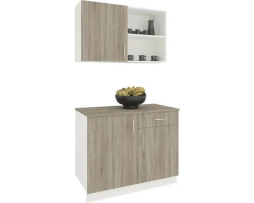 Mobilă de bucătărie Liz, L 100 cm, alb/stejar Sonoma buc