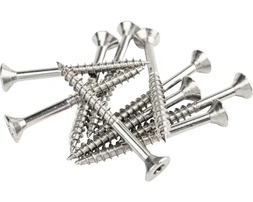 Set holșuruburi pentru pal cu cap înecat, argintiu din oțel inoxidabil 4mm, 100 bucăți pac