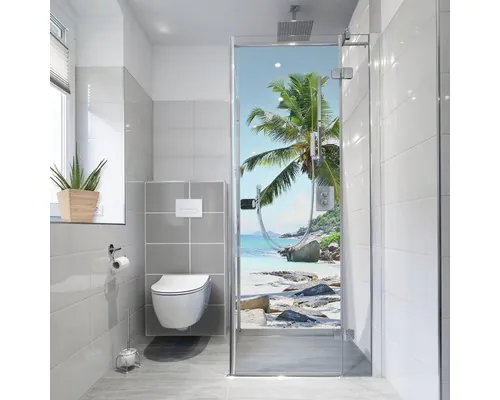 Tapet baie/duș mySpotti Fresh Seychellen folie PVC rigidă 255x100 cm buc