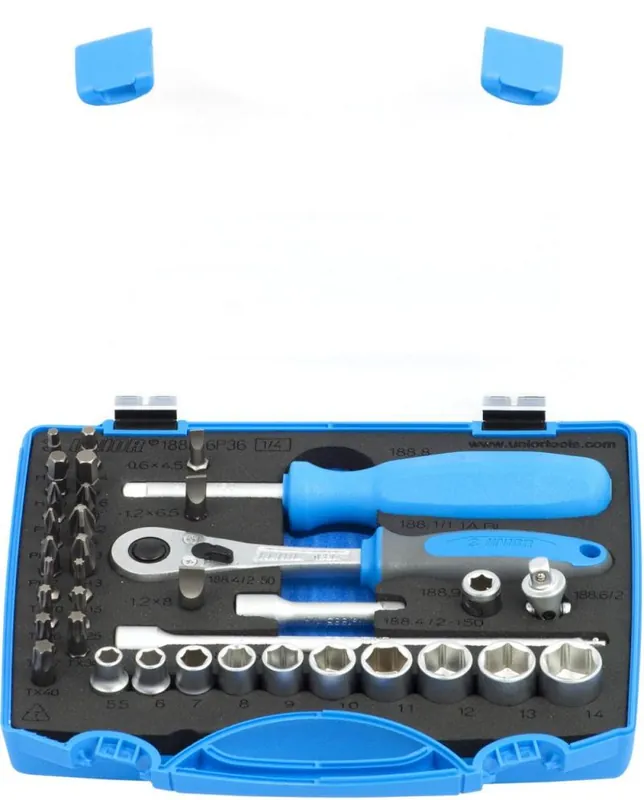 Trusa de capete chei tubulare si biti 1/4" 36