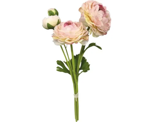 Buchet artificial Ranunculus H 35 cm roz buc