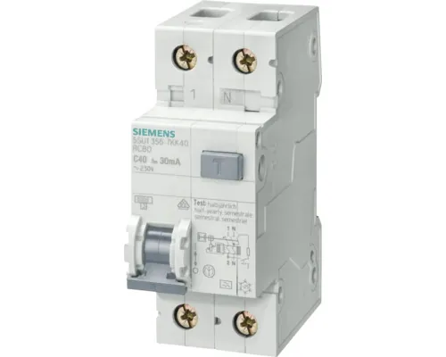 Întreruptor diferențial Siemens RCBO 1P+N 16A 4,5kA/30mA, curbă C, tip A, 2 module buc