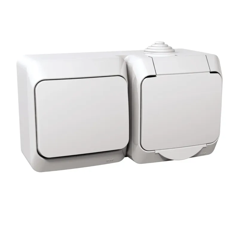 Priza schuko + intrerupator Schneider Electric Cedar, montaj aparent, alb, IP44, 16 A buc