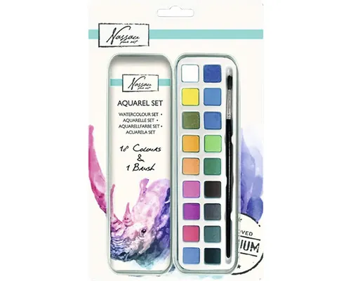 Set 12 acuarele cu pensulă buc