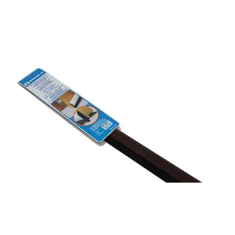 Prag izolator adeziv din aluminiu si PVC cu perie flexibila Geko alu flex-maro