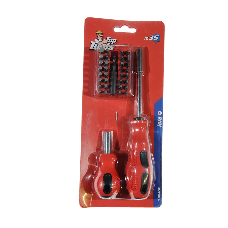 Trusa de capete de surubelnita si manere Top Tools 39D456, 35 piese