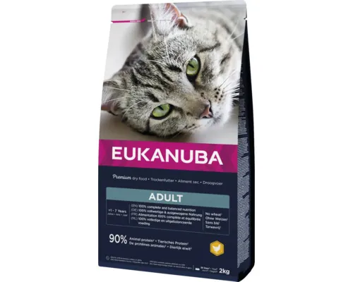 Hrană uscată pentru pisici EUKANUBA Adult cu pui 2 Kg buc