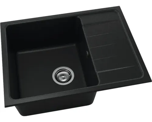 Chiuvetă bucătărie fatgranit 1 cuvă FAT Avangard 238 49x65 cm cu picurător Black Metallic reversibilă buc