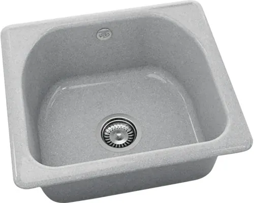 Chiuvetă bucătărie granixit 1 cuvă FAT Platinum 207 51x46x21 cm fără picurător gri inox buc