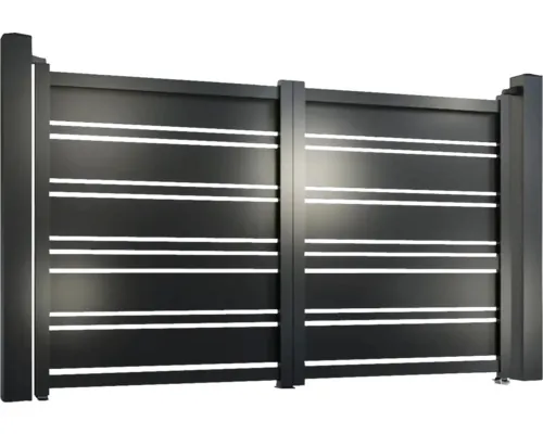 Poartă batantă VIRTUOSO Neptun aluminiu 350x180 cm antracit RAL 7016 buc