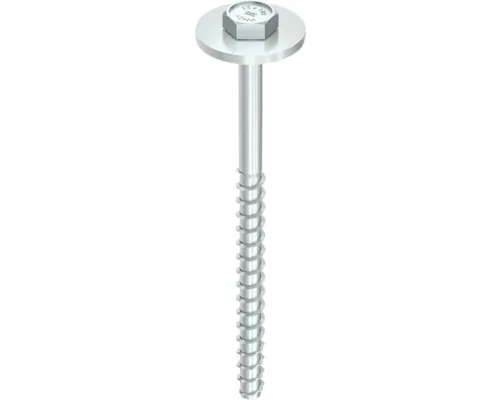 Șurub pentru beton cu șaibă Filet parțial hexagonal 12x240 mm Heco Multi-Monit-Plus S albastru galvanizat 25 bucăți pac