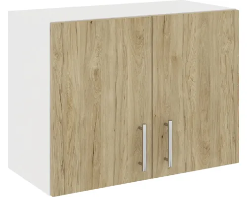 Corp superior bucătărie pentru hotă 60 cm, 2 uși, alb/lemn natural buc