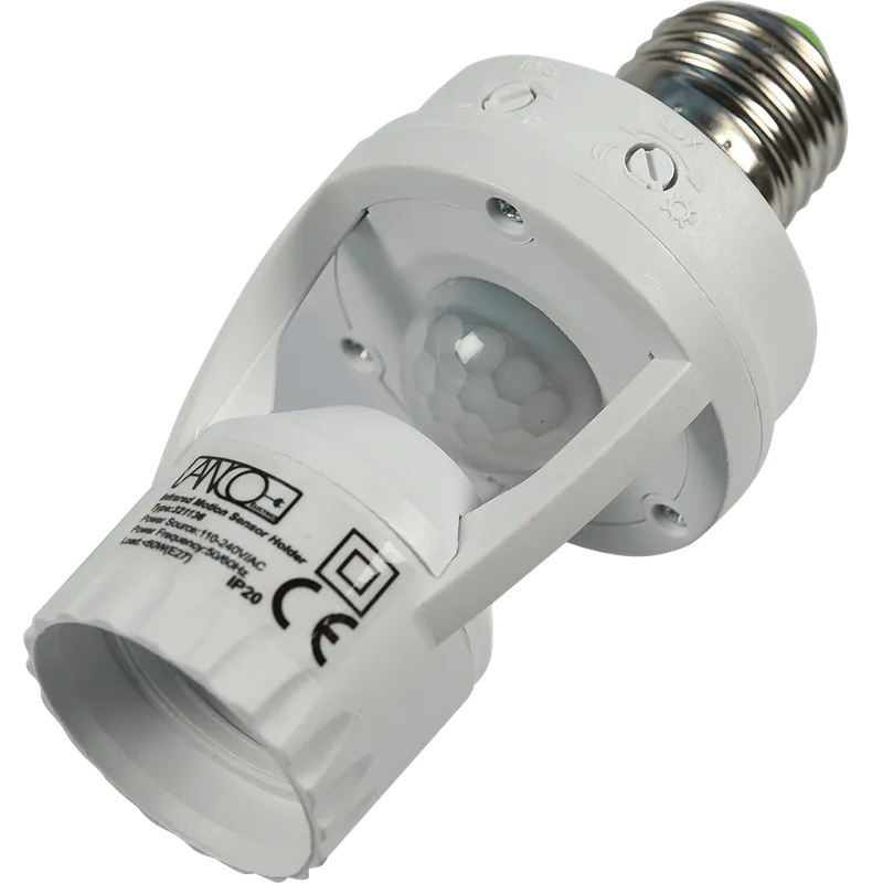 Dulie cu senzor E27, alba, 360 grade