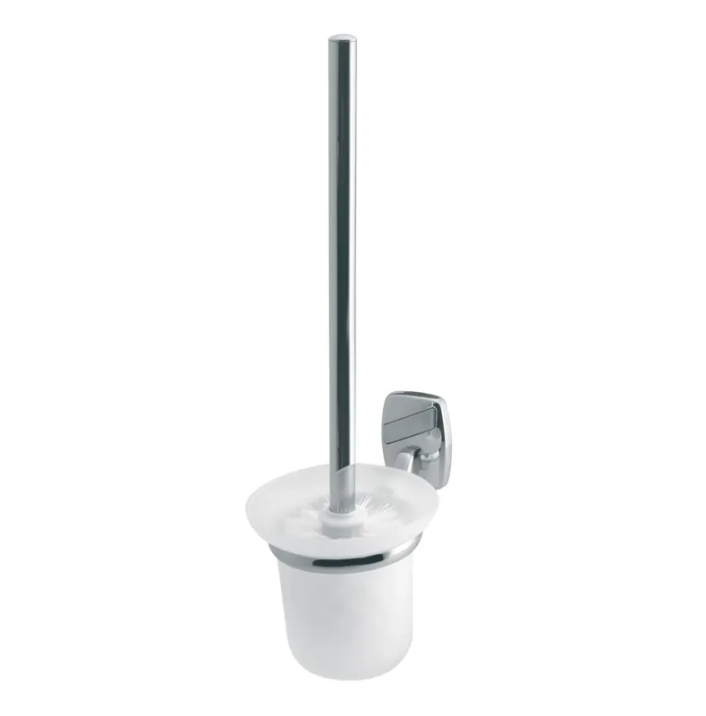 Perie WC Bisk Oregon 79716, suspendat, zinc aluminiu + sticla mata buc
