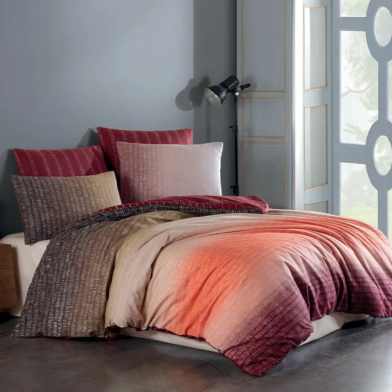 Lenjerie de pat 2 persoane Acasa Breeze, cearceaf pat 220x240 cm, husa pilota 200x220 cm, 2 fete perna 50x70 cm, 100% bumbac ranforce, multicolor