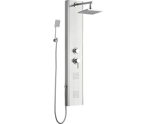Panel de duș cu baterie monocomandă Schütte Tahiti finisaj inox periat buc