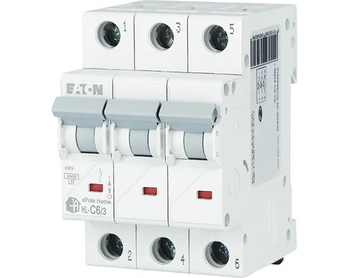 Disjunctor electric modular Eaton xPole Home 3P 6A 4,5kA, curbă C buc