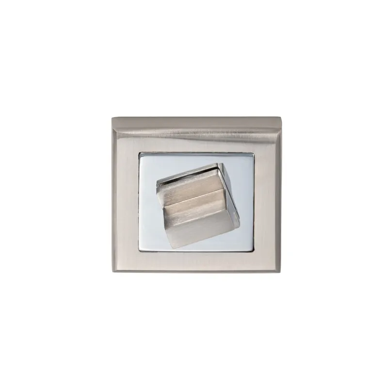 Set rozeta patrata usi lemn interior Gato, 54 mm, zamac, finisaj nichel satinat