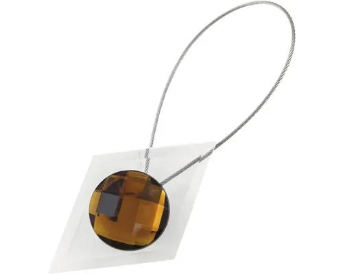 Magnet decorativ Mendola Crystal pentru perdea - cu fir metalic de fixare, cafea buc