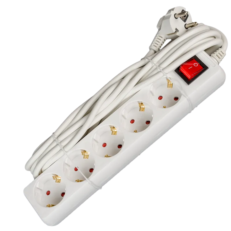 Prelungitor cu protectie copii si intrerupator Shuko, 5 prize, 5 m