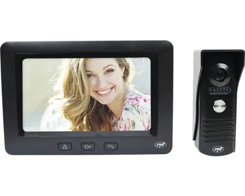 Videointerfon PNI 7”, ecran LCD, ieșire yală electromagnetică negru buc