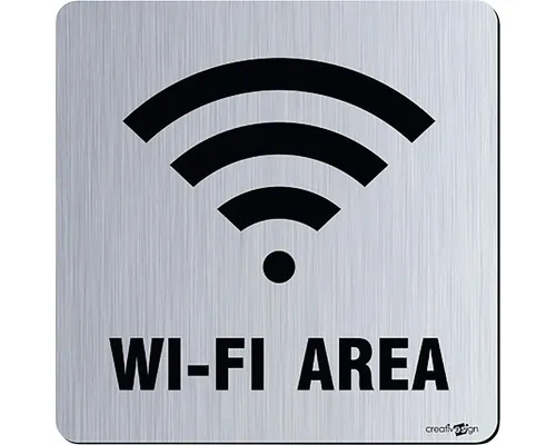 Indicator informare „Wi-Fi area”, material plastic ABS argintiu buc