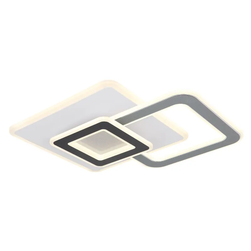 Plafoniera Globo Brienna, metal/acril, LED 36 W, negru/alb, 490 x 450 x 75 mm