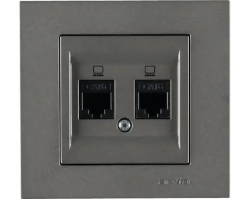 Priză date dublă Arvia Electric Karen CAT6, antracit buc