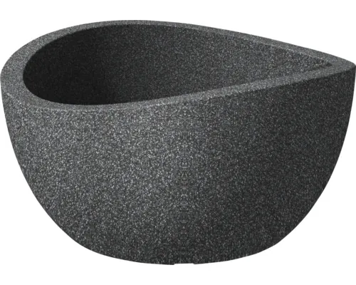 Ghiveci flori Scheurich Wave Globe Ø 39 cm H 21 cm negru granit buc