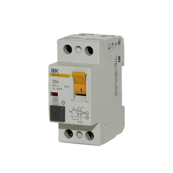 INTRERUPATOR AUTOMAT CU DIFERENTIAL 2P 32A|0,03 IEK