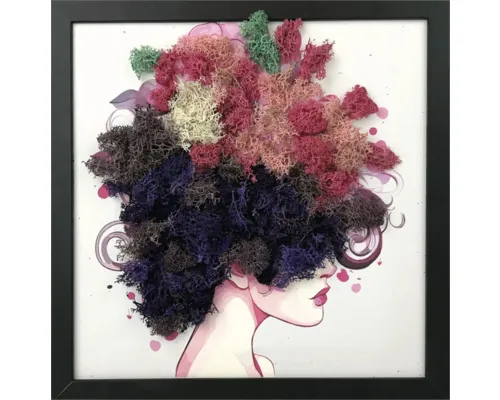 Tablou licheni Pink Woman 35x35 cm buc